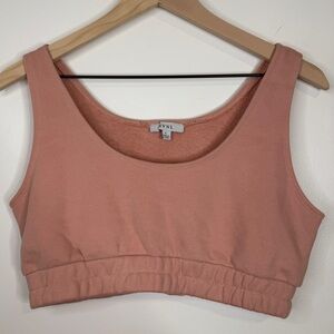 EVNL Peach Fleece Sports Bra Women’s Size L Cotton Blend Lounge Athleisure